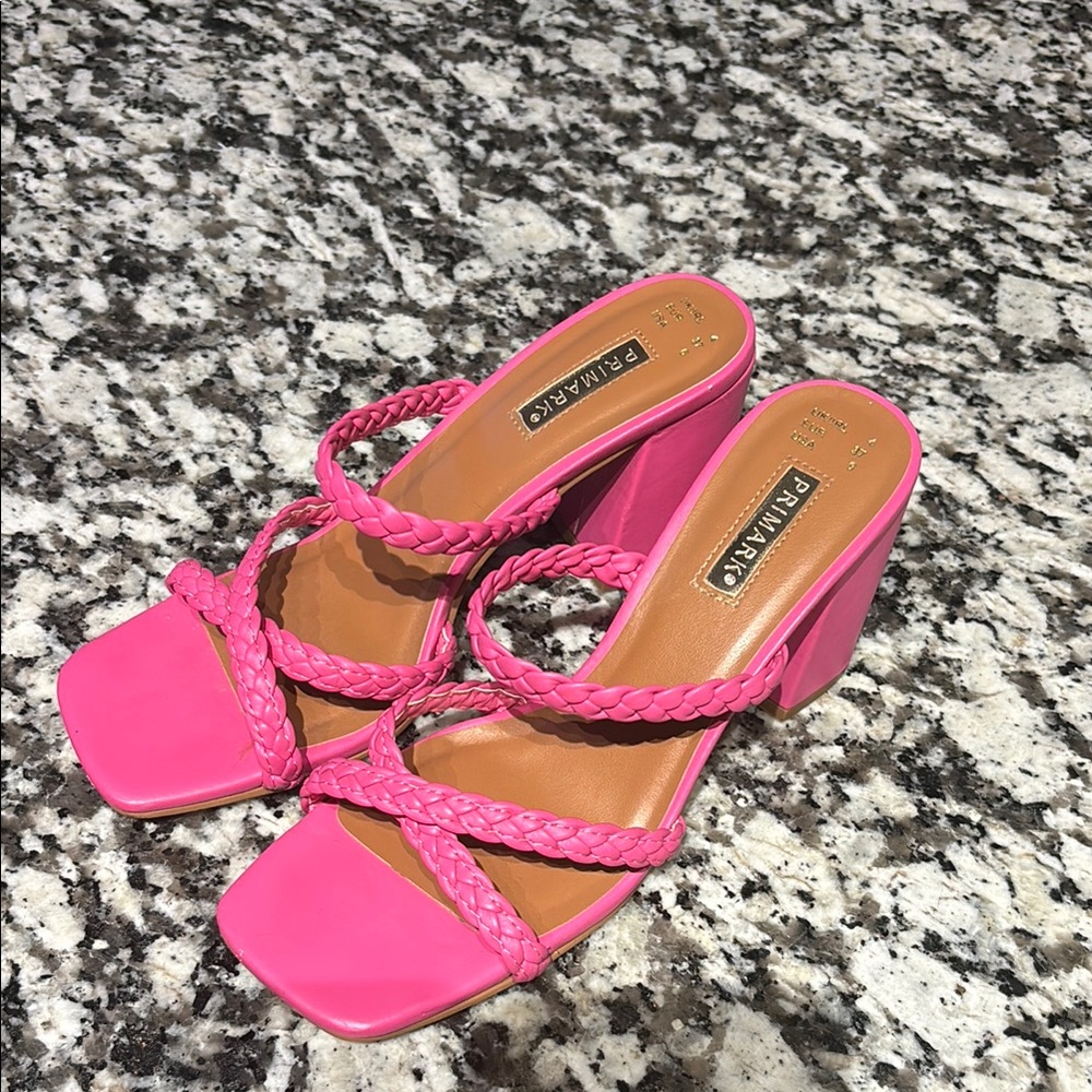Pink Braided Women's Heels
